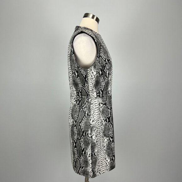 French Connection Womens Elias Reptile Dress Gray Snake Print Sleeveless size 12 - Picture 7 of 14